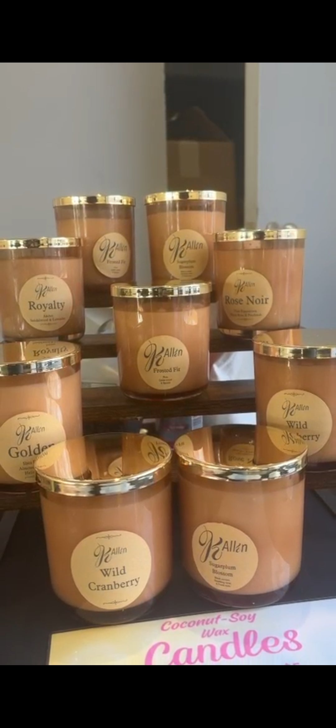 K Allen 18oz. Gold series candles