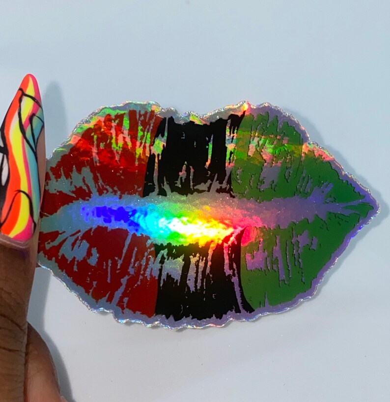 RBG holographic kiss decal